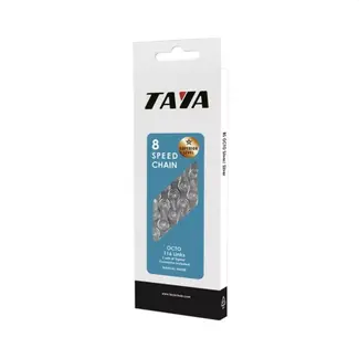 Taya Ketting voor 7/8-speed fietsen - zilver/zwart - 116 schakels - verbeterd schakelen