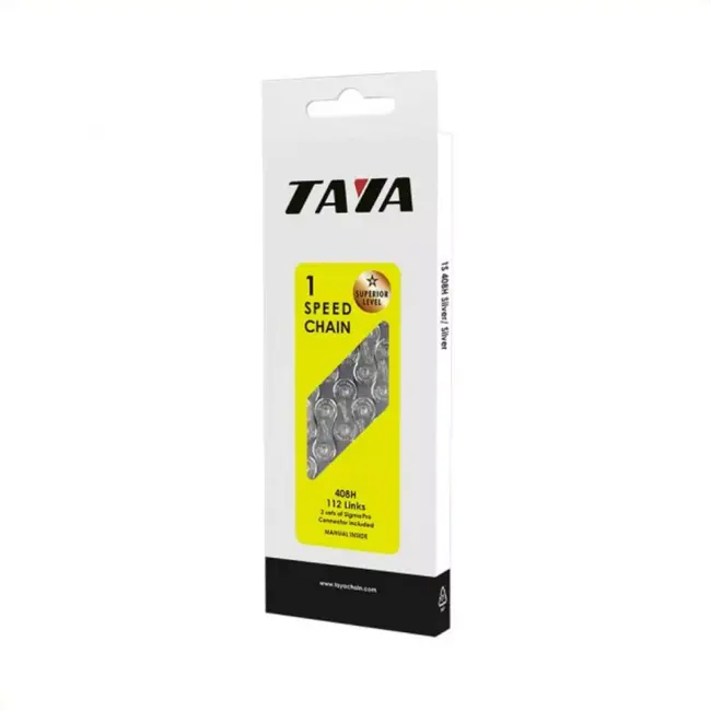 Taya Ketting voor single-speed fietsen - Teflon coating - 112 schakels - Zwart