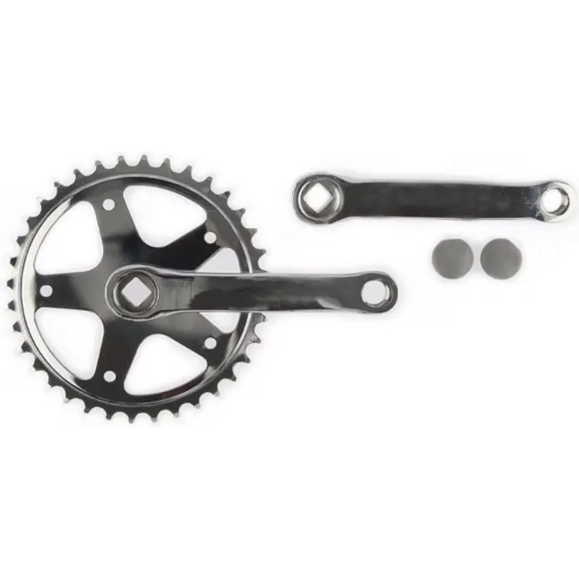 Vinty Crankstel 36T - Staal - Spieloos - 130mm - Chroom - Single Speed