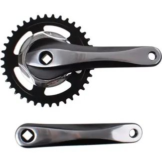 Falkx Crankstel 38T - Aluminium - Zwart/Zilver - 170 mm - Enkel Kettingblad