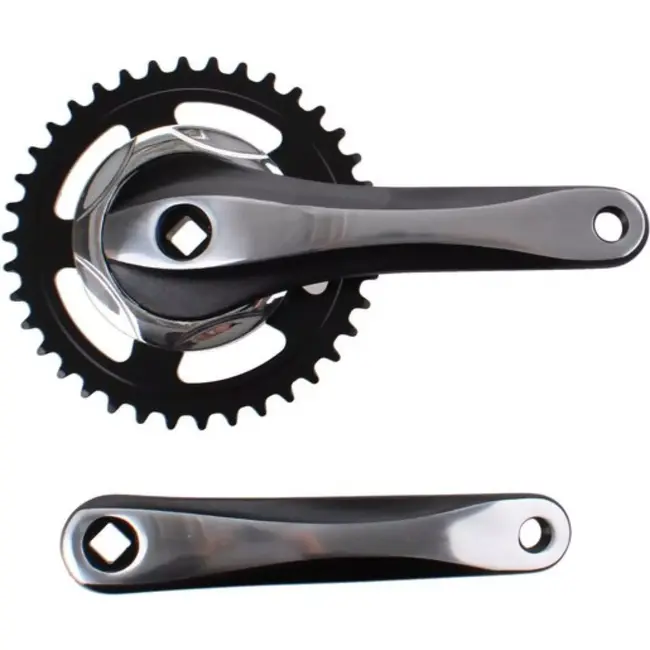 Falkx Crankstel 38T - Aluminium - Zwart/Zilver - 170 mm - Enkel Kettingblad