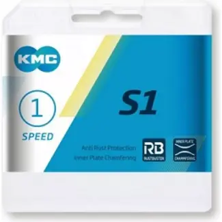 KMC Roestbestendige singlespeed ketting - 112 schakels - mat zilver - lage geluidsproductie
