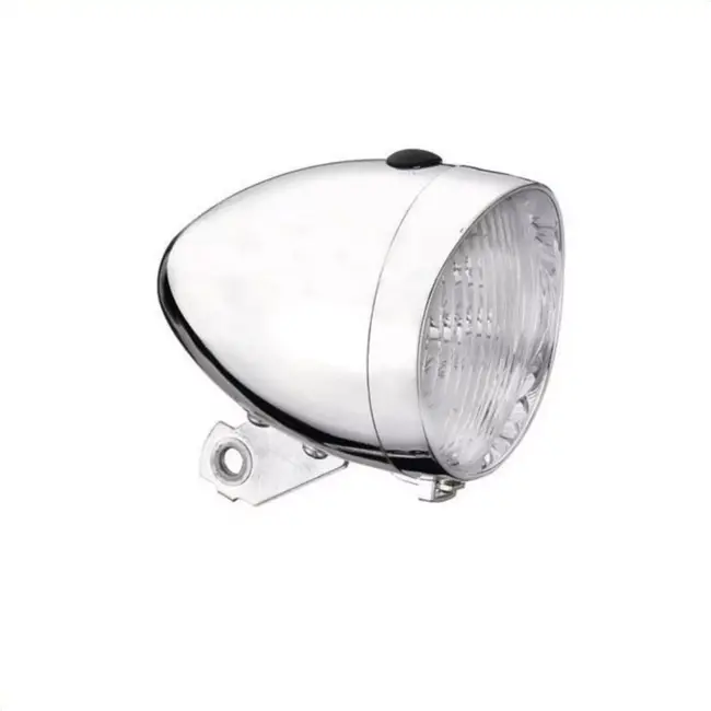 Falkx Koplamp fiets - 3 krachtige LEDs - batterijvoeding - zilver