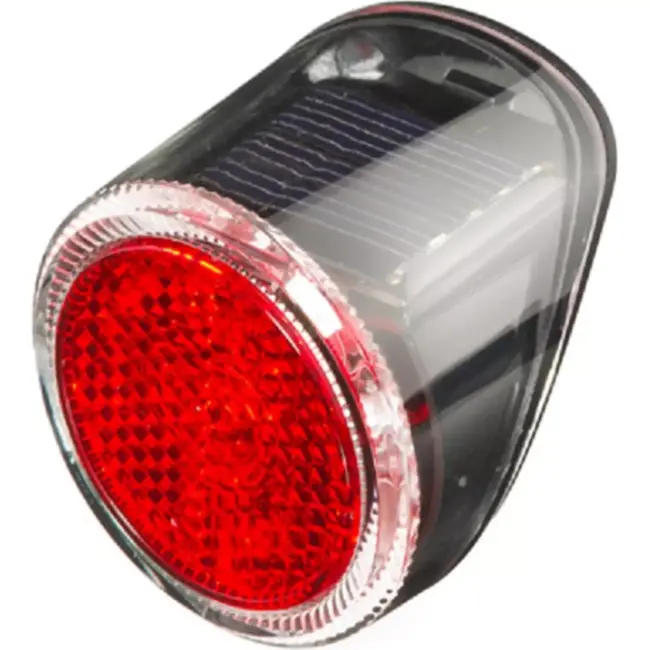 Falkx Solar LED achterlicht - Zonnecel en bewegingssensor - Montage op spatbord - 3 lumen - Rood/Zwart