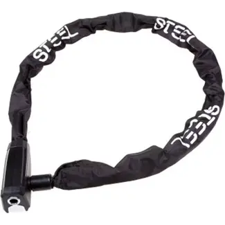 Steel Kettingslot met gehard staal en waterdichte hoes - 8 mm - 110 cm - zwart