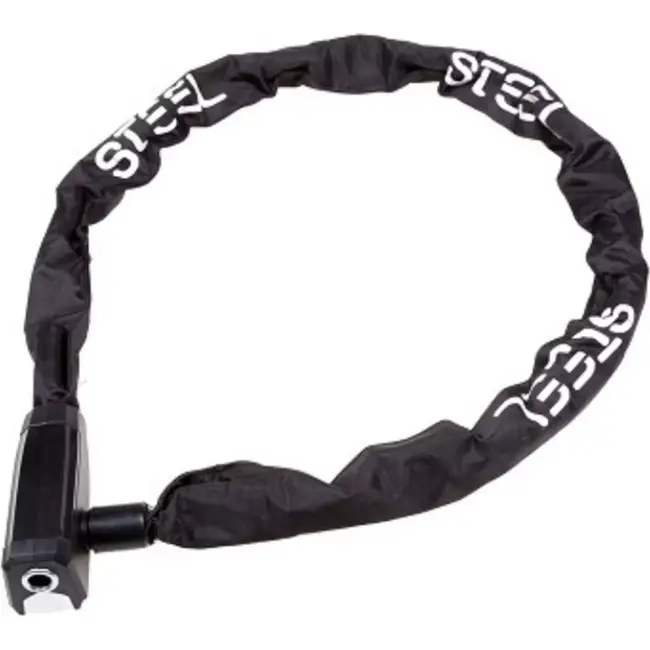 Steel Kettingslot met gehard staal en waterdichte hoes - 8 mm - 110 cm - zwart