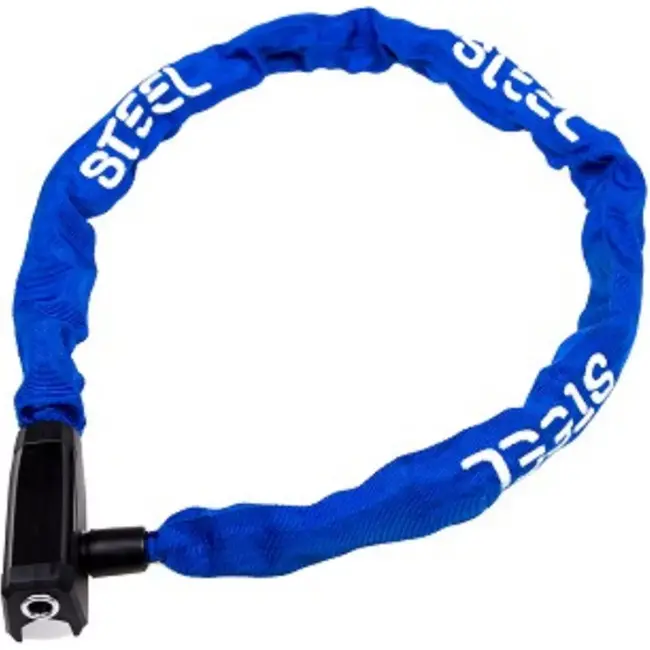 Steel Kettingslot met nylon bescherming - 1100 mm - blauw - robuuste beveiliging