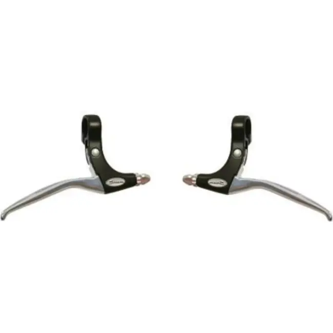 Saccon Remhendel set - aluminium - vier vingers - zwart/zilver - 10 cm grip - 22.2 mm klem