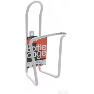 Falkx Witte aluminium bidonhouder - zonder bouten - geschikt voor 500ml/750ml - lichtgewicht ontwerp