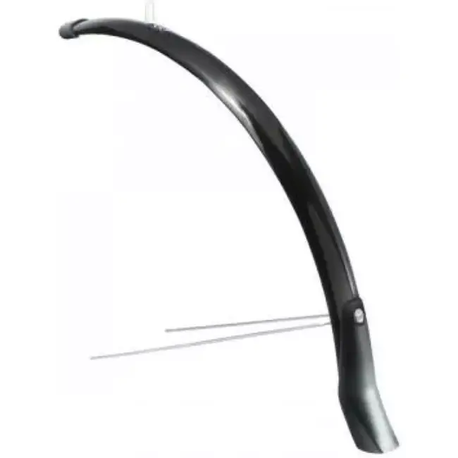 Eurofender Voorspatbord 28" - Zwart - Inclusief Stang en Spatlap - 46mm Breed