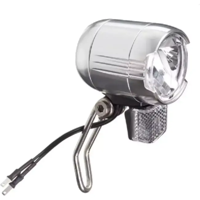 Falkx LED koplamp zilver - 100 Lux - waterproof - E-bike 6V-48V - aluminium