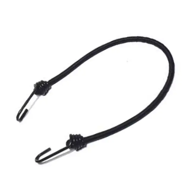 M-Wave Zwarte snelbinder met haak - elastisch en duurzaam - 100x10 cm