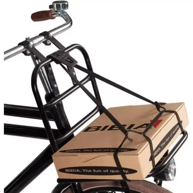 Bibia Zwarte transportbinder met haken voor voordrager - retrostijl - duurzaam en eenvoudig te bevestigen