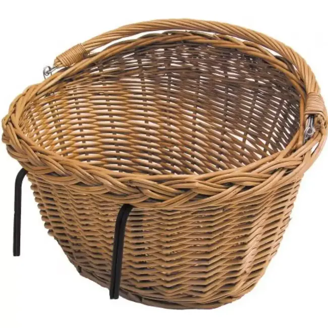 Falkx Rotan fietsmand - Naturel - Met hengsel - 42x32x25 cm - 33 liter capaciteit
