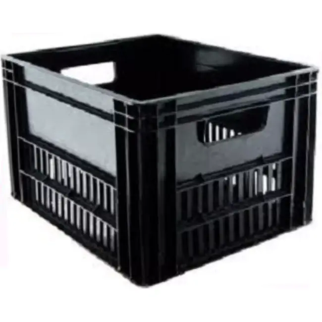 VDW Stevige zwarte kunststof krat - 40L - 43x35x27 cm - Veelzijdig en duurzaam