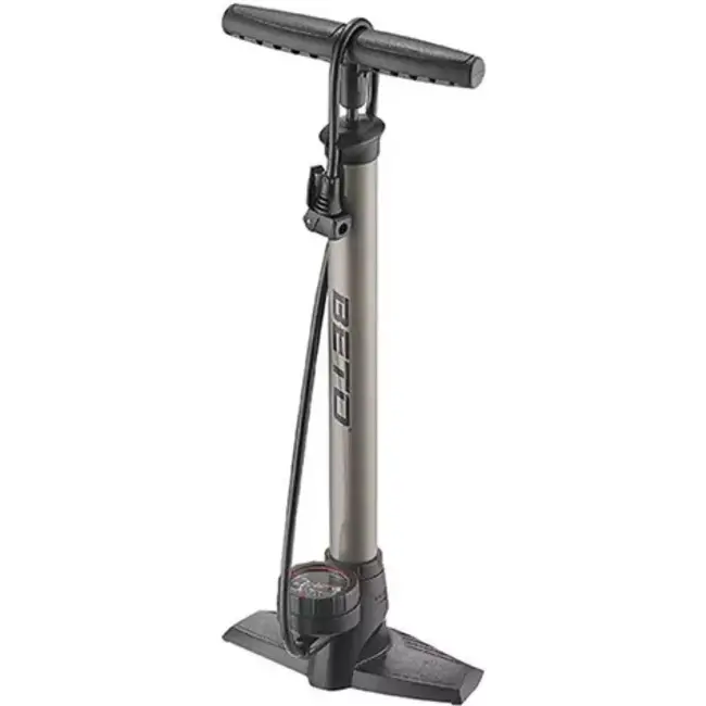 Beto Hogedrukpomp met manometer - 11 bar capaciteit - Geschikt voor alle ventielen - Stalen pompbuis - Ideaal voor E-bikes en racefietsen