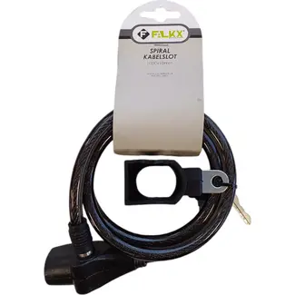 Falkx Spiraal kabelslot - 1000x10mm - Flexibel en stevig - Inclusief houder - Assorti kleuren