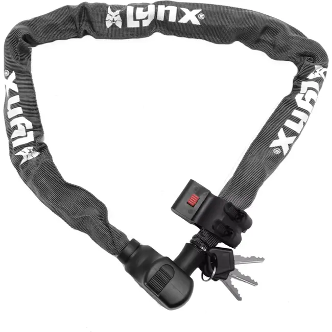 Lynx Kettingslot 5.5 mm - 100 cm - Grijs - Inclusief houder en 3 sleutels - Weerbestendig