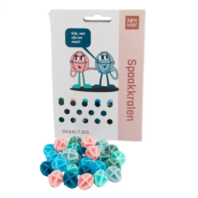 Pexkids Ovale spaakkralen met reflectie - 30 stuks - 6 kleuren - Eenvoudig te bevestigen