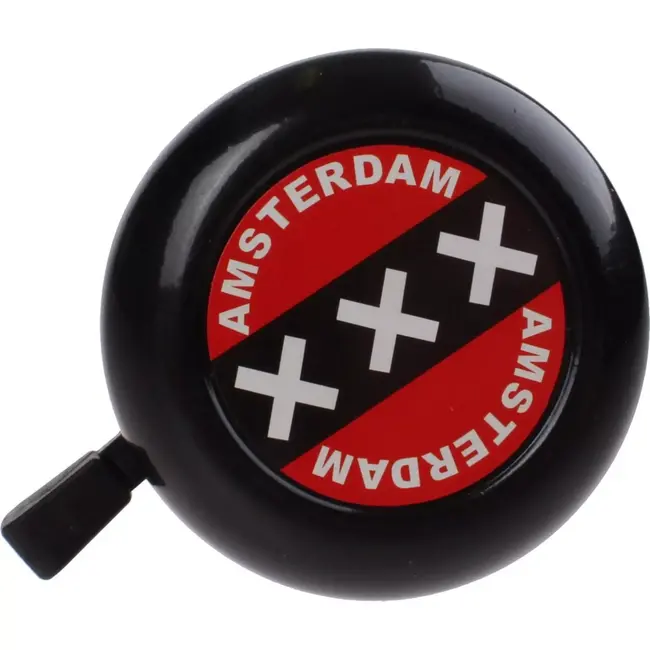 Falkx Amsterdam fietsbel - 50 mm - zwart/rood - duurzaam ontwerp - eenvoudig te monteren