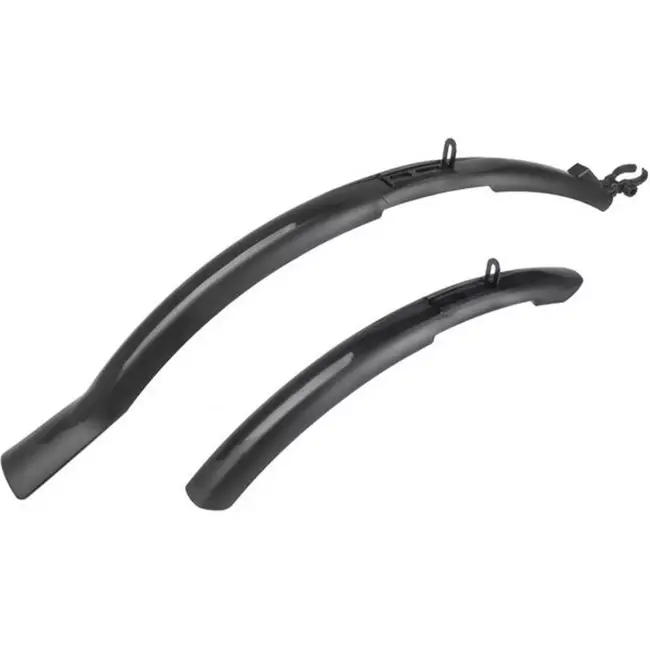 M-Wave Universele spatbordenset - 26-29 inch - Kunststof - Lange spatbescherming - Zwart