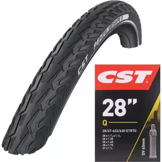 CST Anti-lek fietsbandenset - 3mm bescherming - 28 inch - Zwart met reflectie