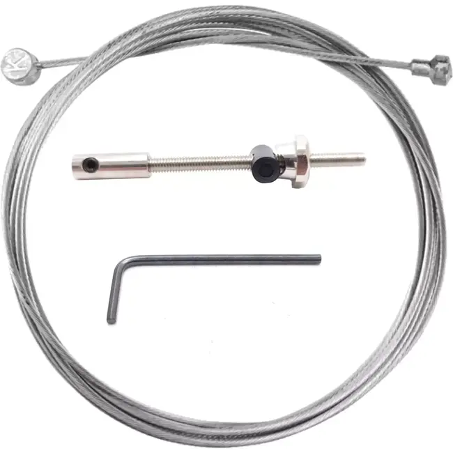 Falkx RVS binnenkabel trommelrem - 2m - zilver - met ton en peer nippel