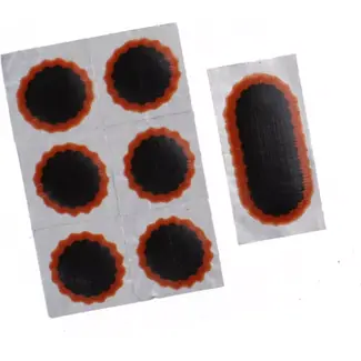 Rema Tiptop Pleisterstrip voor fietsbanden - 6 ronde en 1 lange patch - Dubbelgelaagd rubber - Zwart/rood