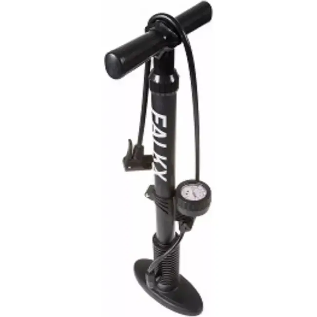 Falkx Fietspomp met manometer - dubbele ventielkop - zwart