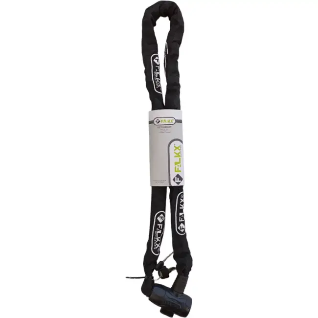 Falkx Kettingslot - 6 mm dikte - 1200 mm lengte - Zwart - Gehard staal - Sleutelslot