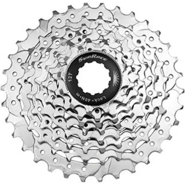 Sunrace 7-speed cassette - soepel schakelen - 12-28T - nikkelafwerking - 258 gram