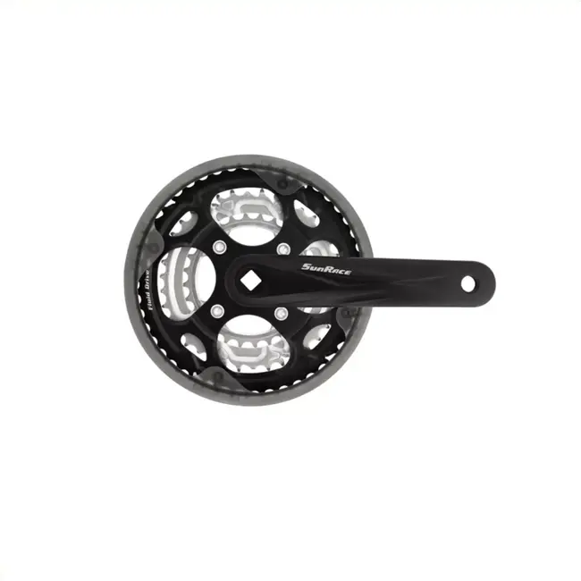 Sunrace Crankstel - Drievoudige Kettingbladen - Aluminium/Staal - 170 mm - Zwart/Zilver