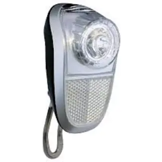 Union LED koplamp voor fiets - Naafdynamo - Zilver/Zwart - Duurzaam en betrouwbaar