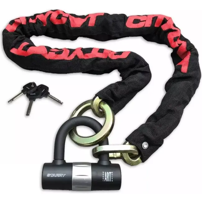 Citycat Kettingslot - ART 4 gecertificeerd - 120 cm - Weerbestendig - Inclusief mini U-slot en 3 sleutels