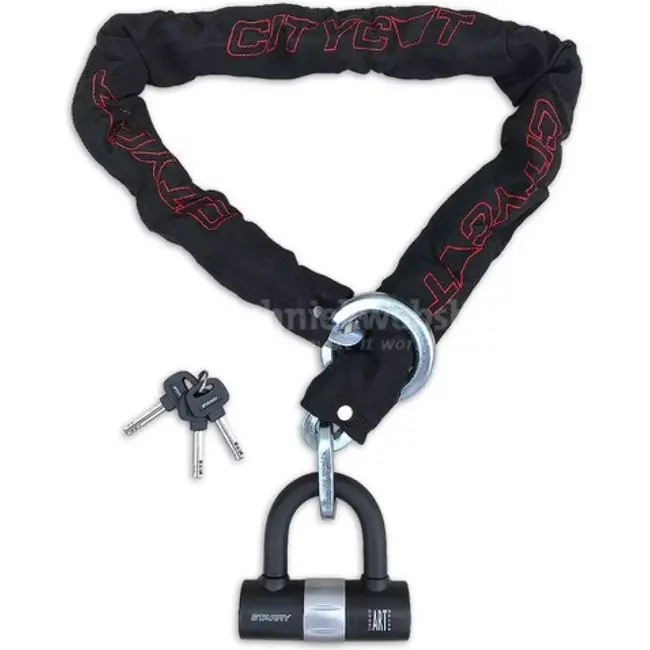 Citycat Kettingslot - ART 4 gecertificeerd - 120 cm - Weerbestendig - Inclusief mini U-slot en 3 sleutels