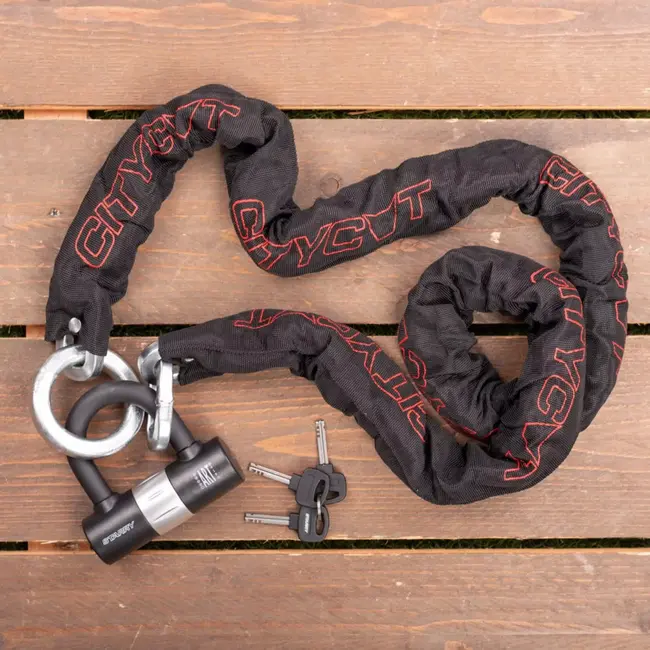 Citycat Kettingslot - ART 4 gecertificeerd - 120 cm - Weerbestendig - Inclusief mini U-slot en 3 sleutels