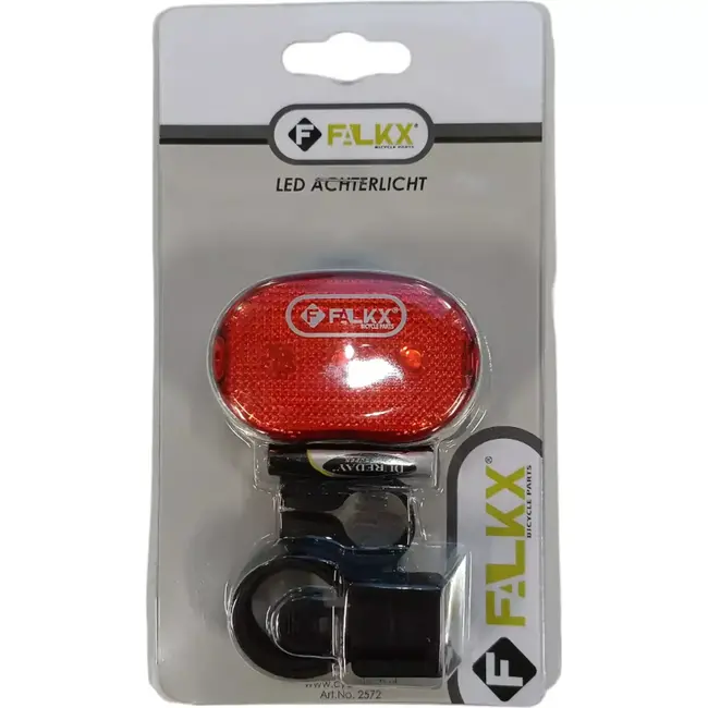 Falkx MTB LED achterlicht - Rood - Inclusief batterijen - Veiligheidsfunctie - Eenvoudige installatie