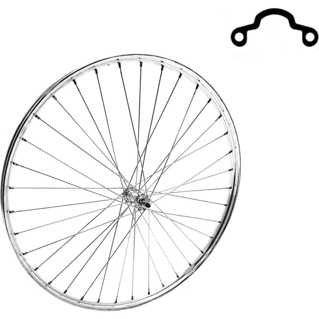 Falkx Voorwiel 28 inch - Aluminium Westwood - High Polished - 13 Spaken - Zilver