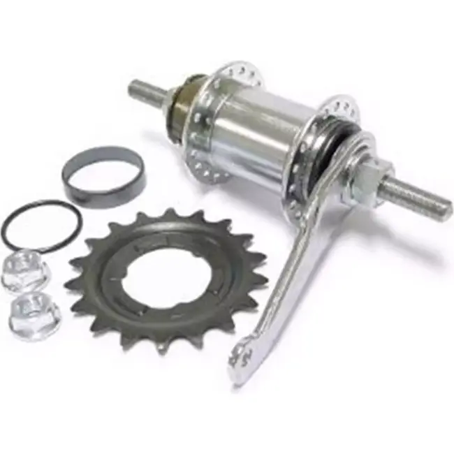 Shimano Remnaaf met terugtraprem - 165 mm aslengte - 36 spaakgaten - Staal - Zilver - Geschikt voor stadsfietsen