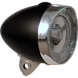 Union LED koplamp - Medium/High power - Zwart/Zilver - Voor fiets - Inclusief batterijen