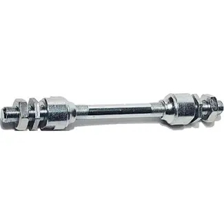 Vinty Voornaaf as - 8mm diameter - 135mm lengte - Zilver staal - Universeel compatibel