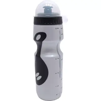 M-Wave Zilveren bidon met anti-slip en hygiënische drinktuit - 600 ml