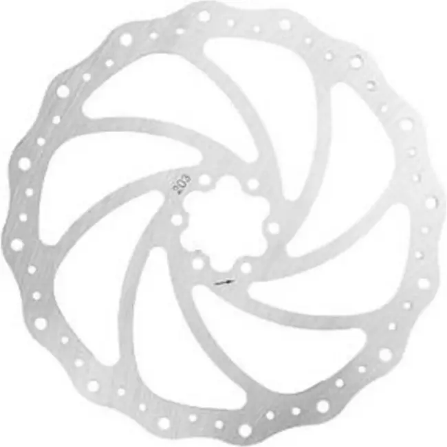 M-Wave Remschijf - RVS - 203 mm - 6-gaats - Zilver - Inclusief boutjes