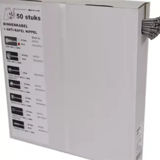 Slurf RVS binnenkabels voor remsystemen - peer nippel - 50 stuks - 2,25 m - anti-rafelnippels