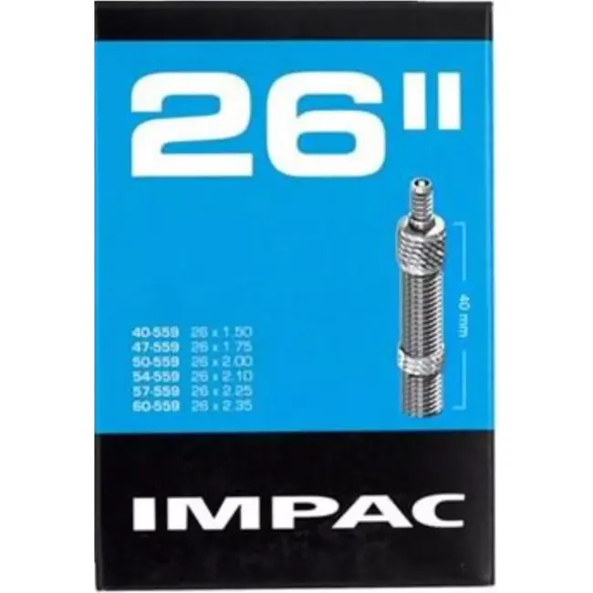 Impac Binnenband 26 inch - Dunlop ventiel - Geschikt voor ATB en transportfietsen - 26x1.75 tot 26x2.35