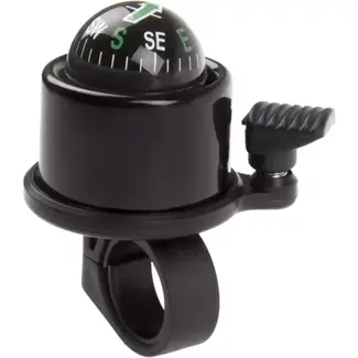 Falkx Fietsbel met kompas - Navigatiehulp - Zwart - Ø >30mm