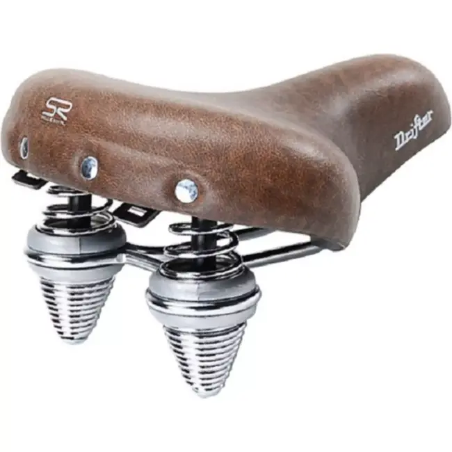 Selle Royal Drifter fietszadel - Vintage design - Dubbele veren - Medium bruin - 251x221 mm