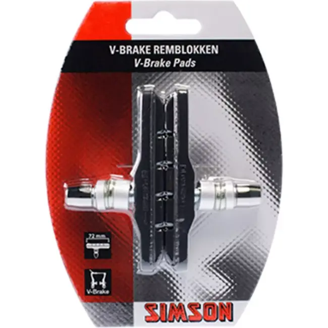 Simson V-brake remblokken - 72 mm - Geschikt voor Shimano - Voor en achter - Per paar