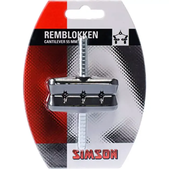 Simson Cantilever remblokken - 55 mm - Niet-symmetrische stift - Set van 2 stuks