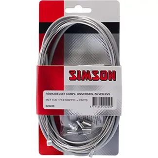 Simson Universele remkabelset - grijs RVS - 1,70 meter - duurzaam en corrosiebestendig